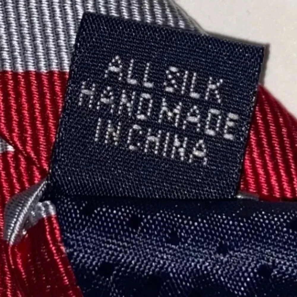Shore‎ & Singer Mens Red Silver Striped Silk Handmade Necktie Classic 2889